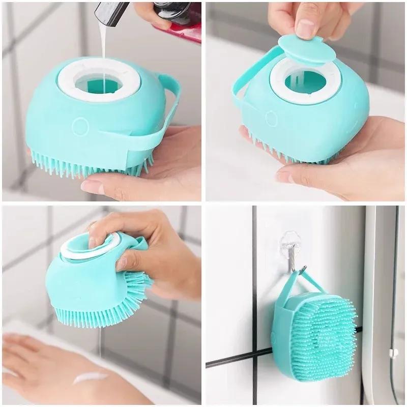 Silicone Massage Bath Brush with Soap Dispenser