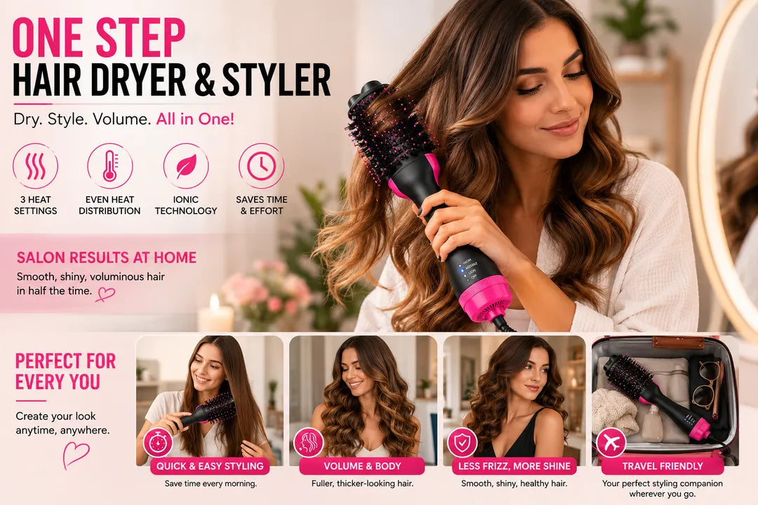 Professional Ionic Hair Dryer Brush
