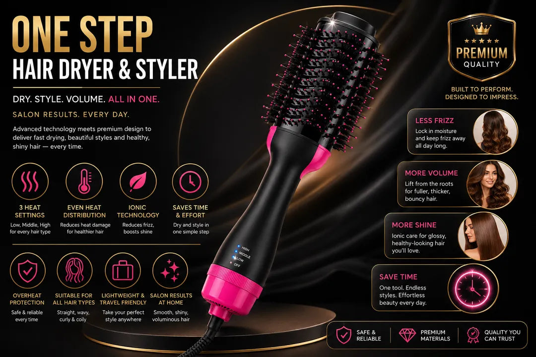 Professional Ionic Hair Dryer Brush