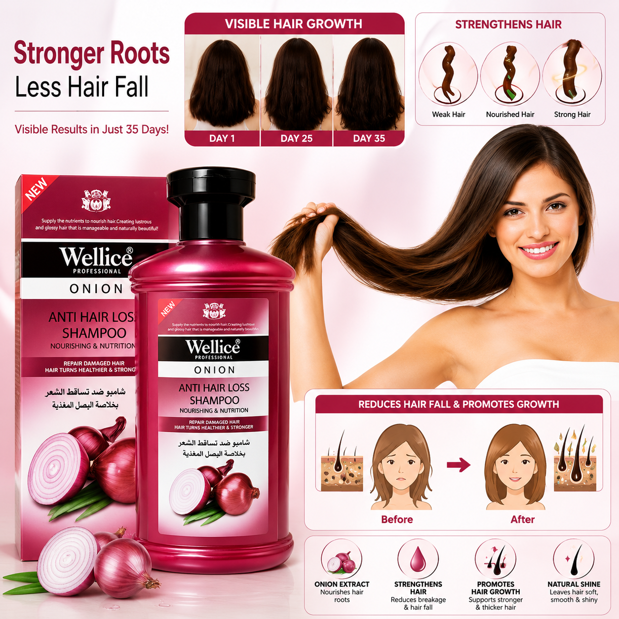 Wellice Onion Anti Hair Loss Shampoo 400ml